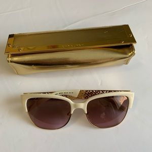 Tory Burch TY6032 white and gold sunglasses
